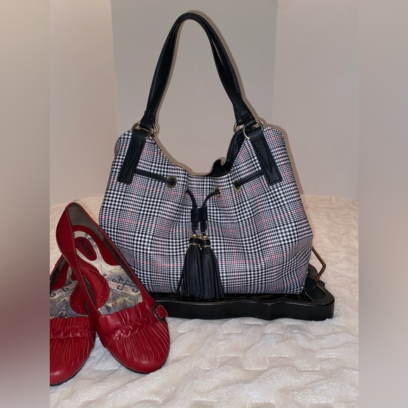 πLiz Claiborne Plaid Herringbone Purse - Picture 2 of 11